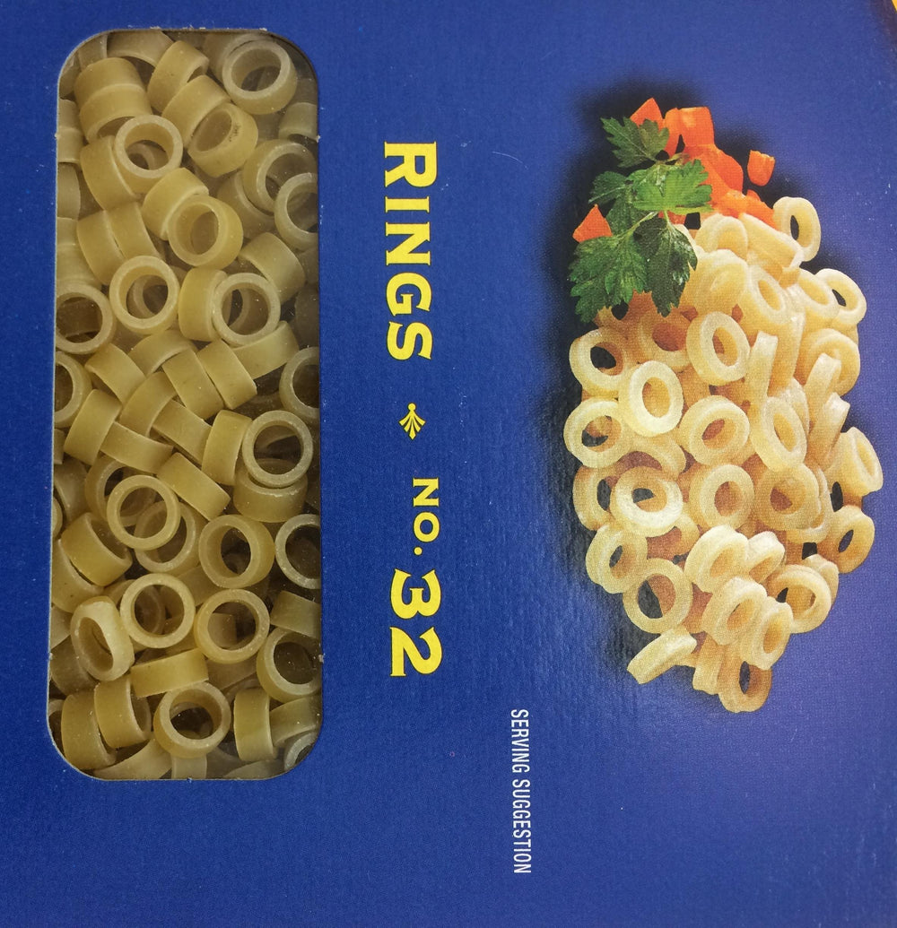 Hand holding Ronzoni package for size comparison, highlighting pantry-ready portion