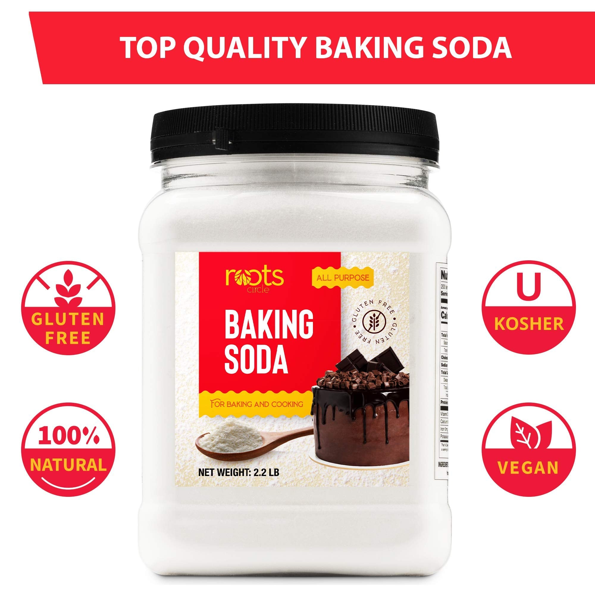 Roots Circle closeup of fine baking soda texture, ensures smooth mixing