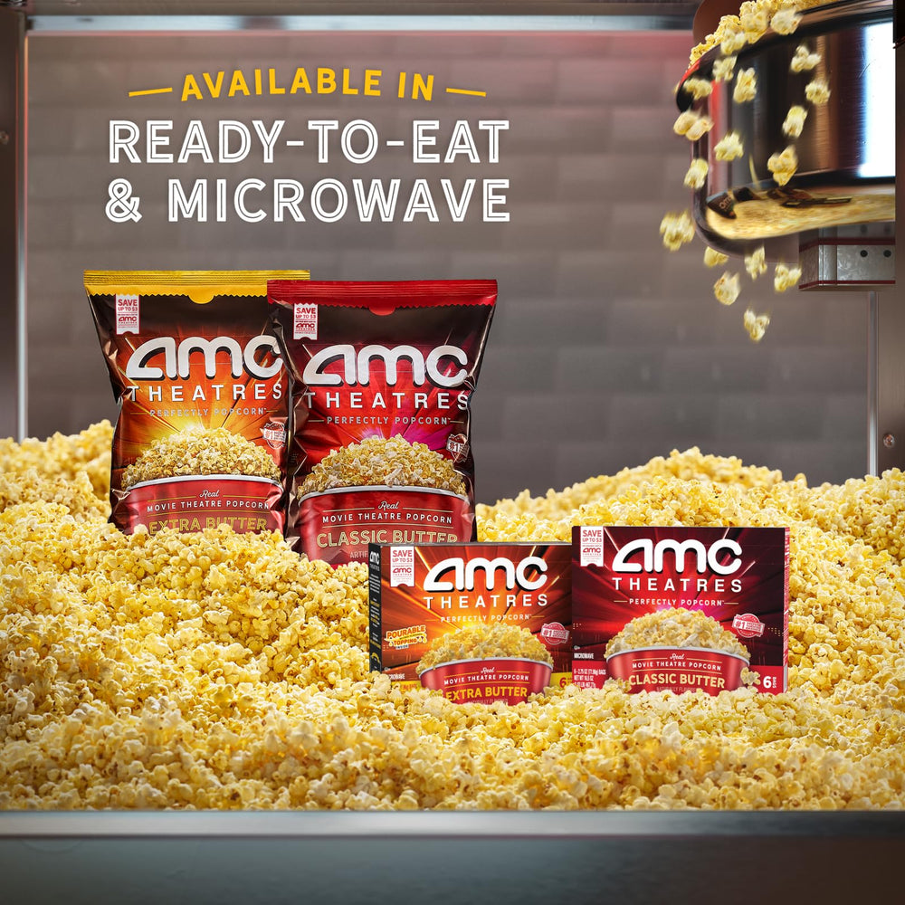 ROSEPLAZA AMC popcorn in a cozy movie-night setting for entertaining