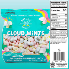 Close-up of pastel Cloud Mints texture from Roses Brands highlighting melt-away quality and color