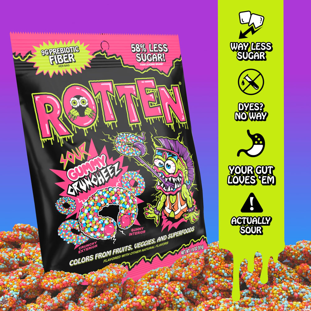 Rotten assortment of Loopy Lime, Scary Cherry, Barfin’ Blue Raz colorful flavors