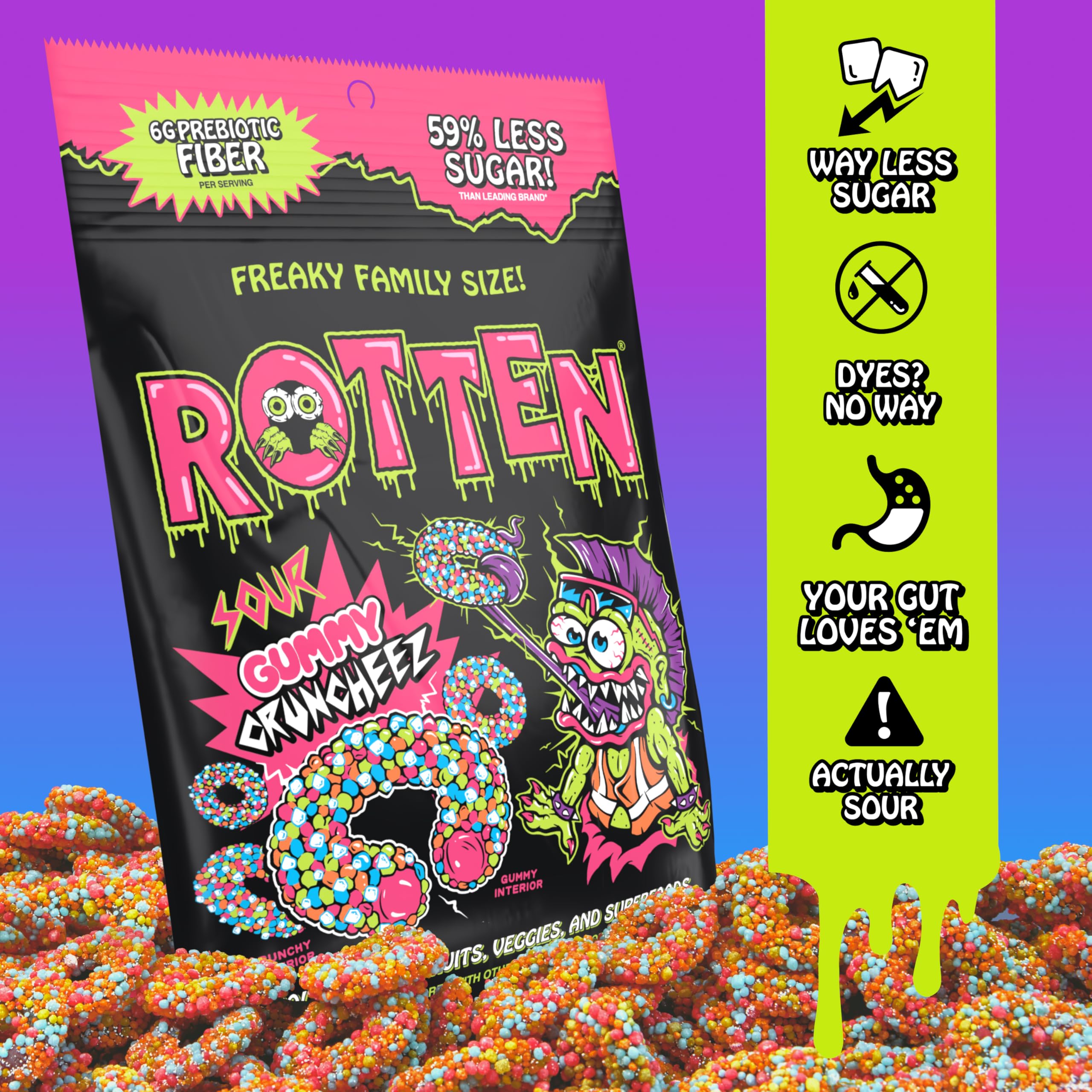 Rotten pack beside a measuring hand for scale, demonstrates serving portability