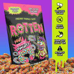 Rotten pack beside a measuring hand for scale, demonstrates serving portability