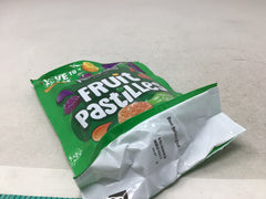 Rowntree's open pouch in hand demonstrating resealable convenience for sharing