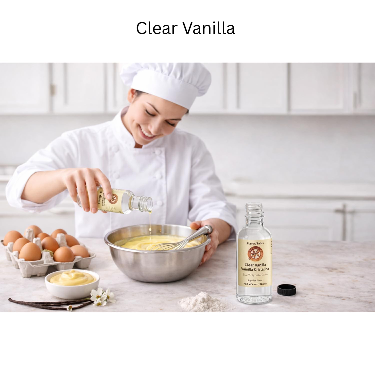 Royal Artisan Vanilla next to a ruler to show 4 oz scale and portioning benefit