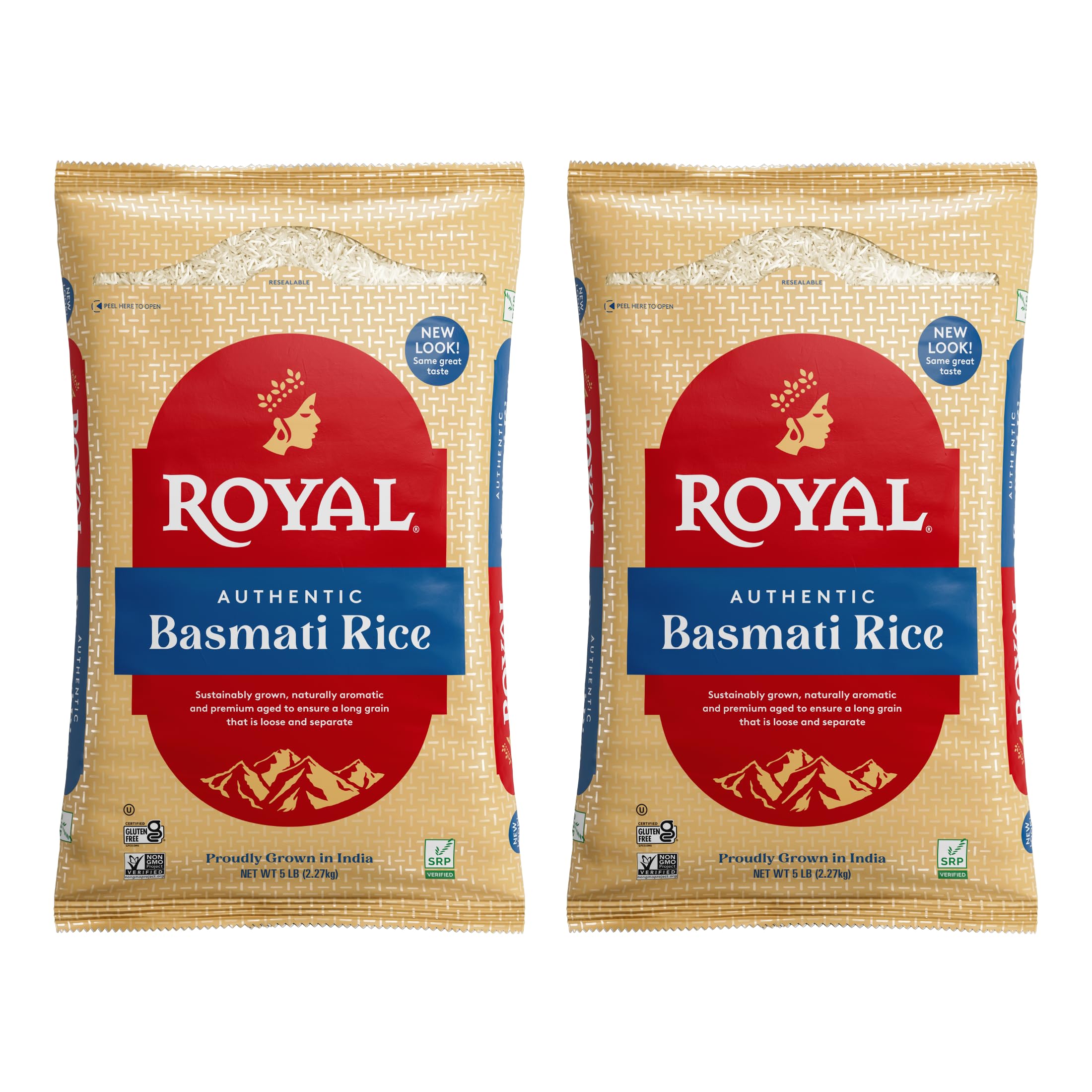 Royal front packaging showing two 5 lb bags and product name benefits