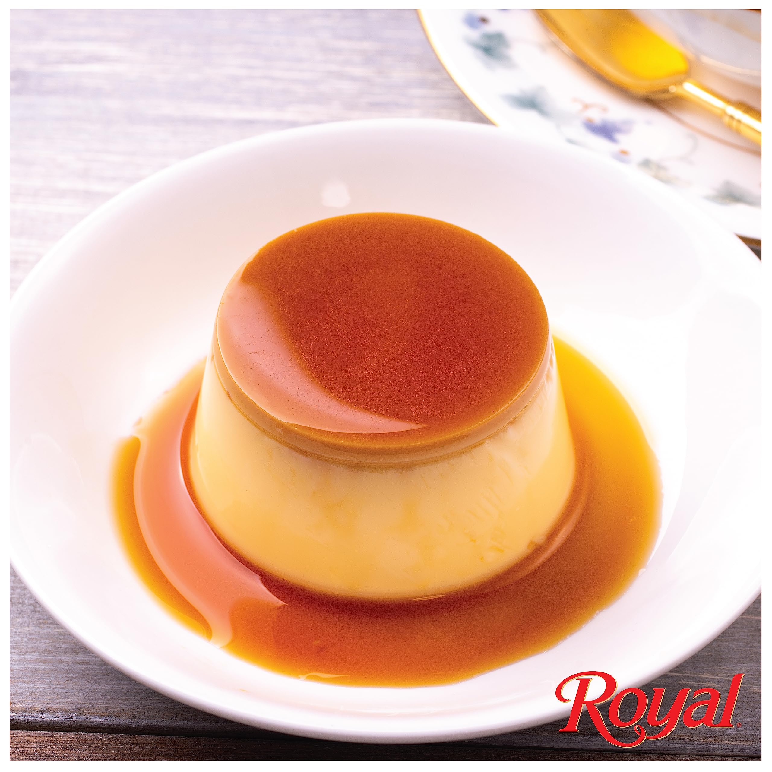 Royal close-up of flan texture showcasing silky, creamy finish