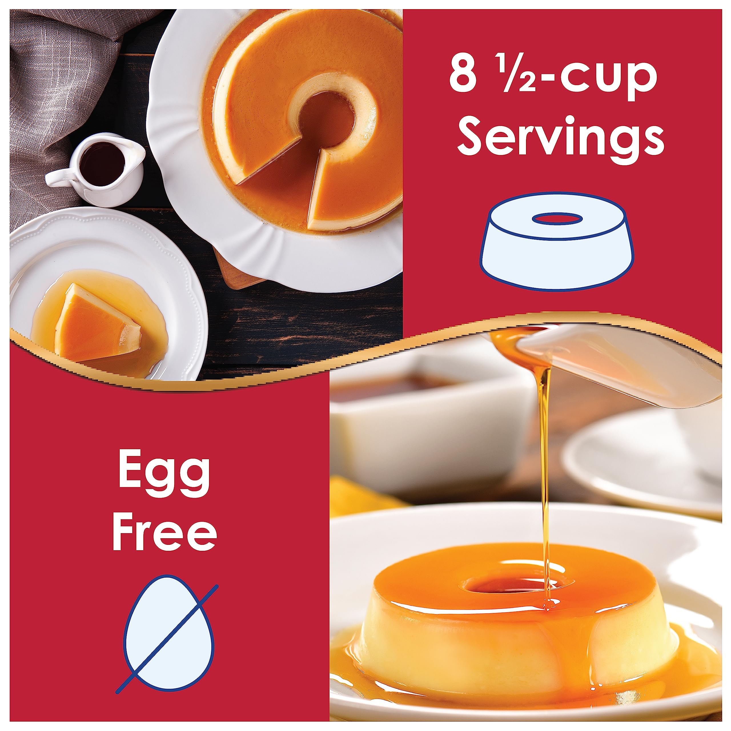 Royal flan in ramekin ready to serve, demonstrating portion size