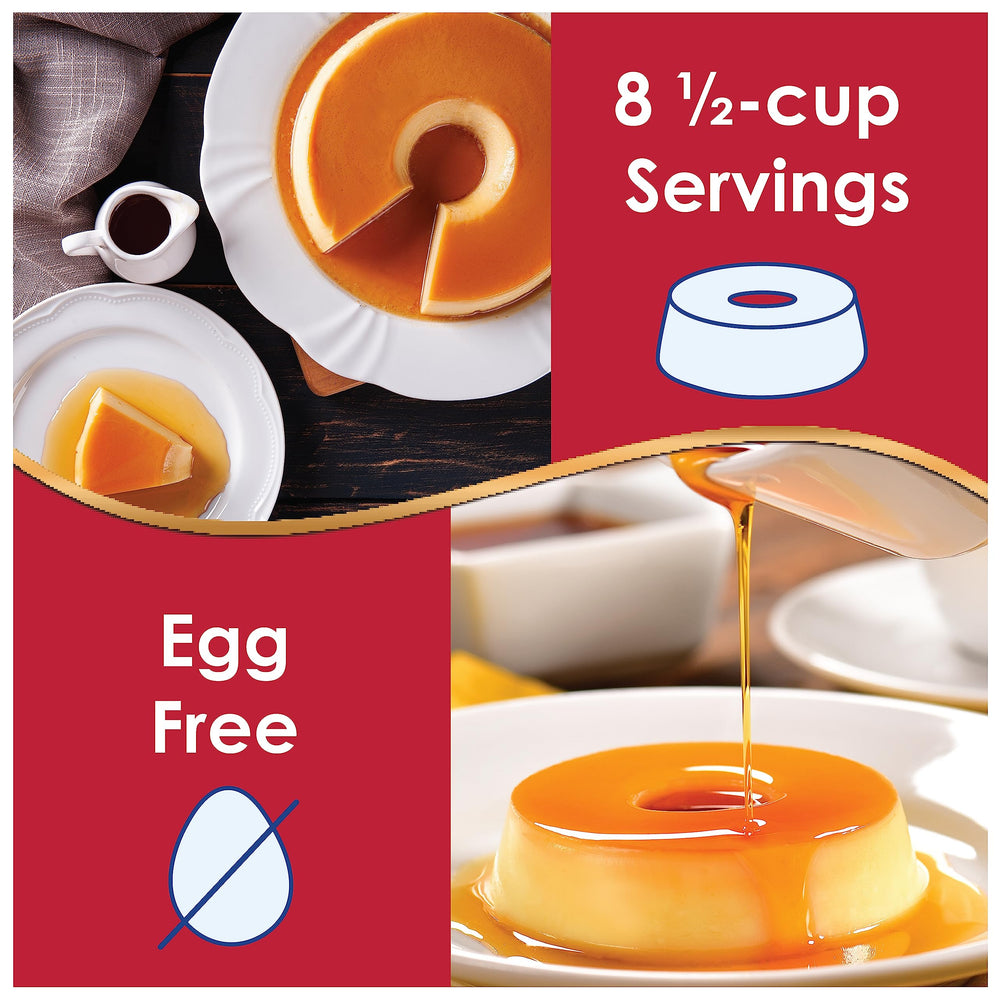 Royal flan in ramekin ready to serve, demonstrating portion size