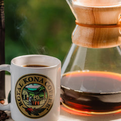 ROYAL KONA COFFEE in a pour-over setup demonstrating clarity and balanced extraction