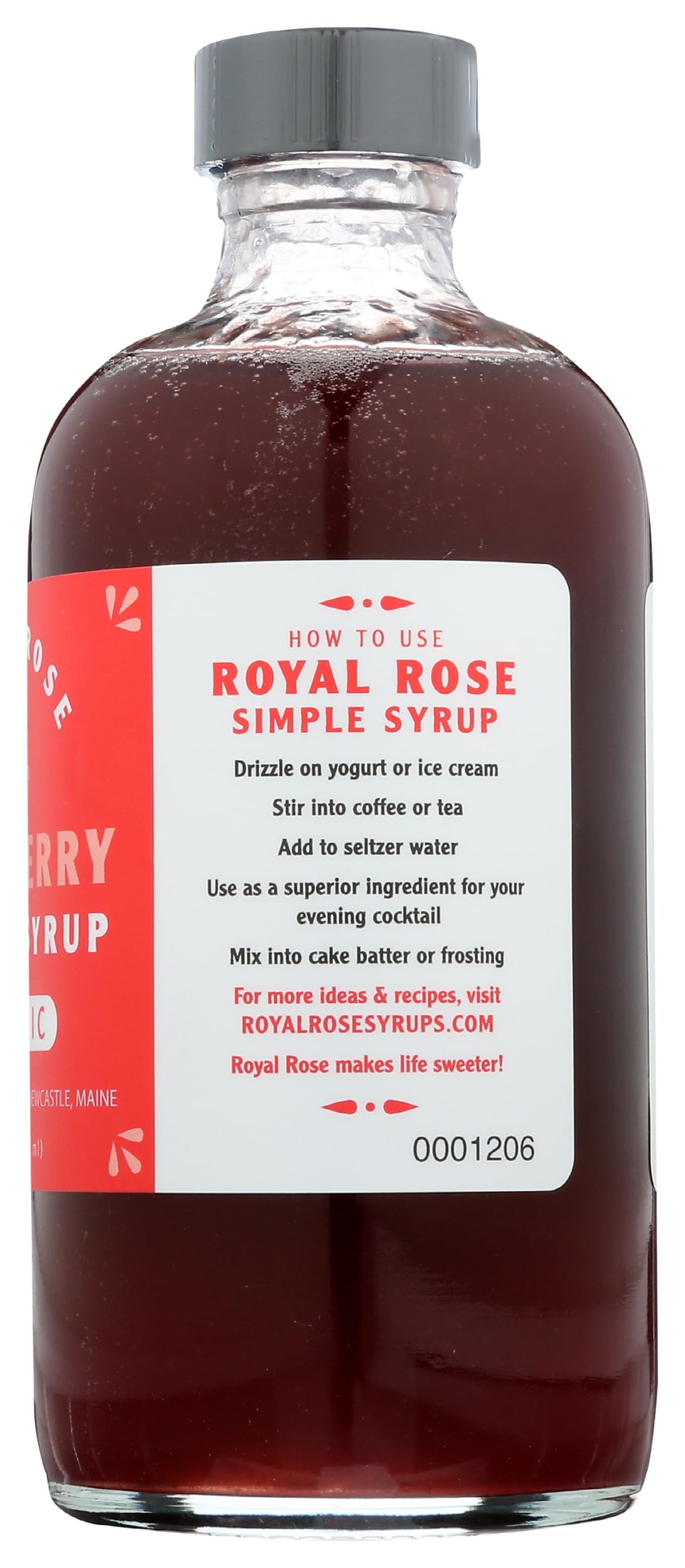 Royal Rose syrup texture close-up demonstrating smooth, seed-free consistency