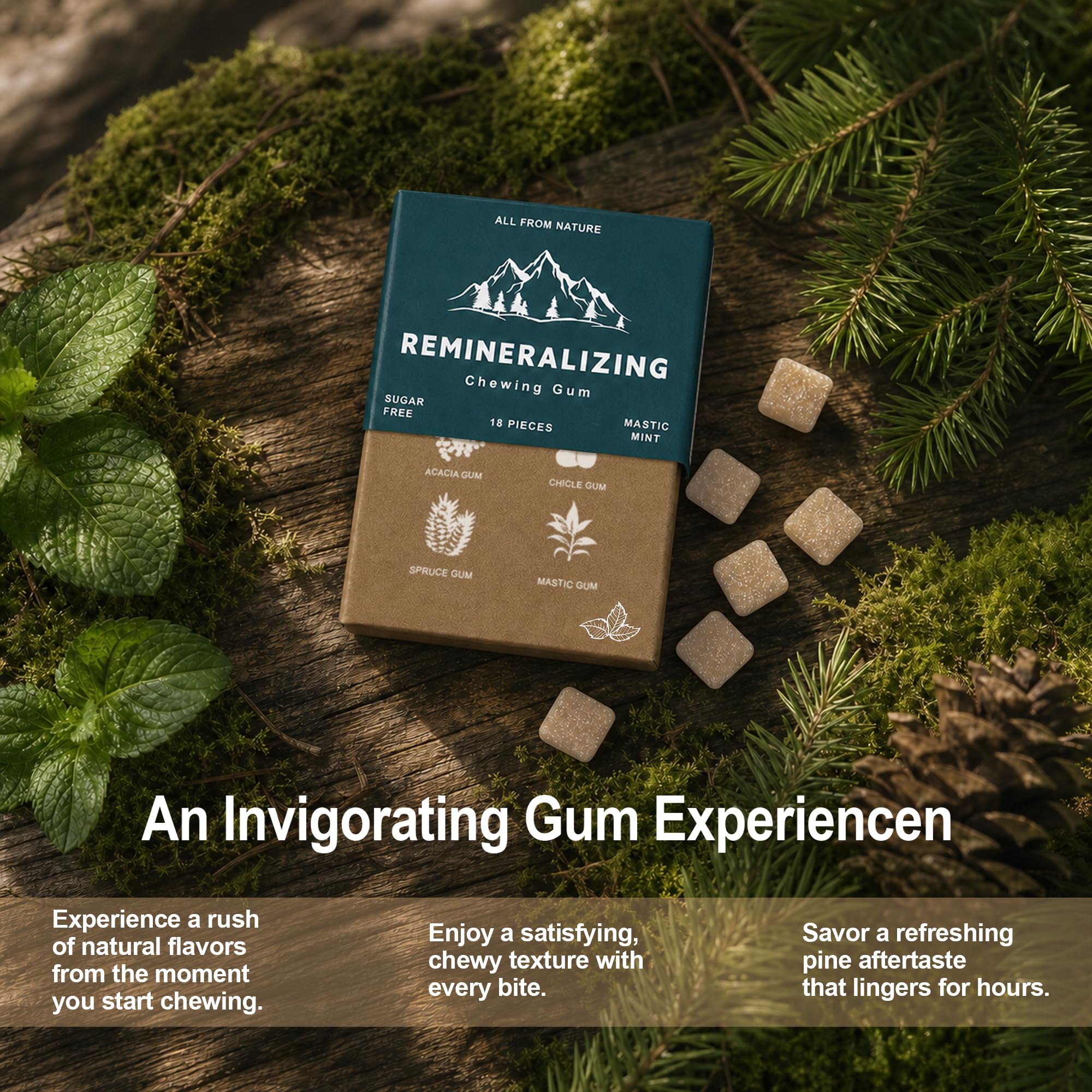 Royalee single gum piece close-up showing smooth texture and satisfying chew