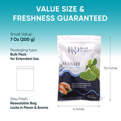 Royal Seafood Distribution powder close-up showing fine texture and pure wasabi quality