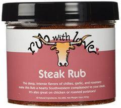 Rub with Love Tom Douglas front-facing container showing label and airtight lid benefits