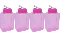Rubbermaid pink juice box front view showing reusable design and reduced waste
