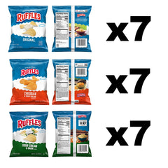 Close-up of a single 1 oz Ruffles bag highlighting portable convenience
