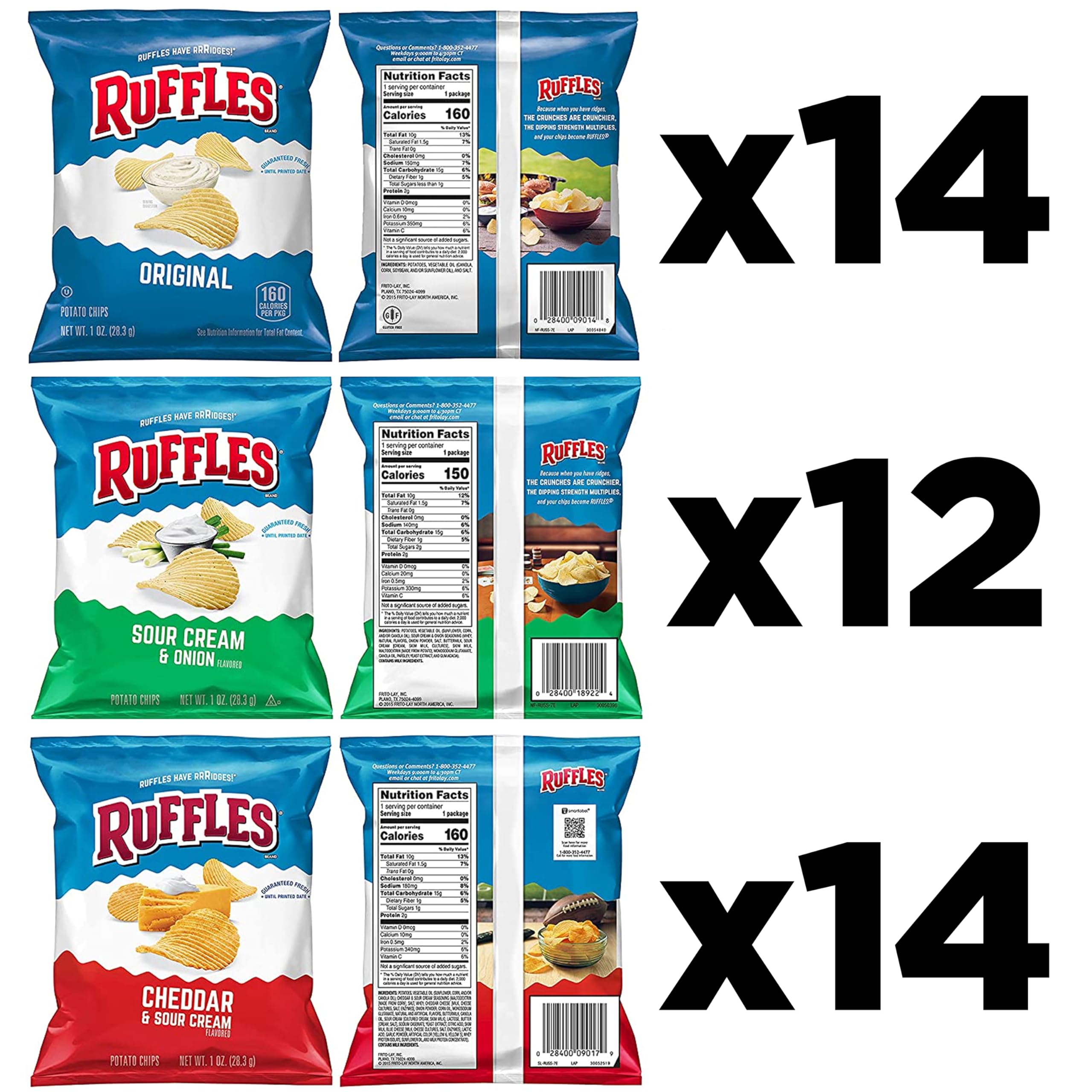 Ruffles bag close-up texture highlighting ridges and seasoning retention