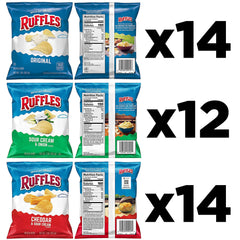 Ruffles bag close-up texture highlighting ridges and seasoning retention