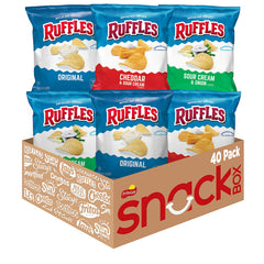 Ruffles front packaging showing 40-count variety and convenience
