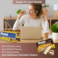 RUGER wafers crumbled over ice cream adding chocolate crunch to desserts and texture contrast