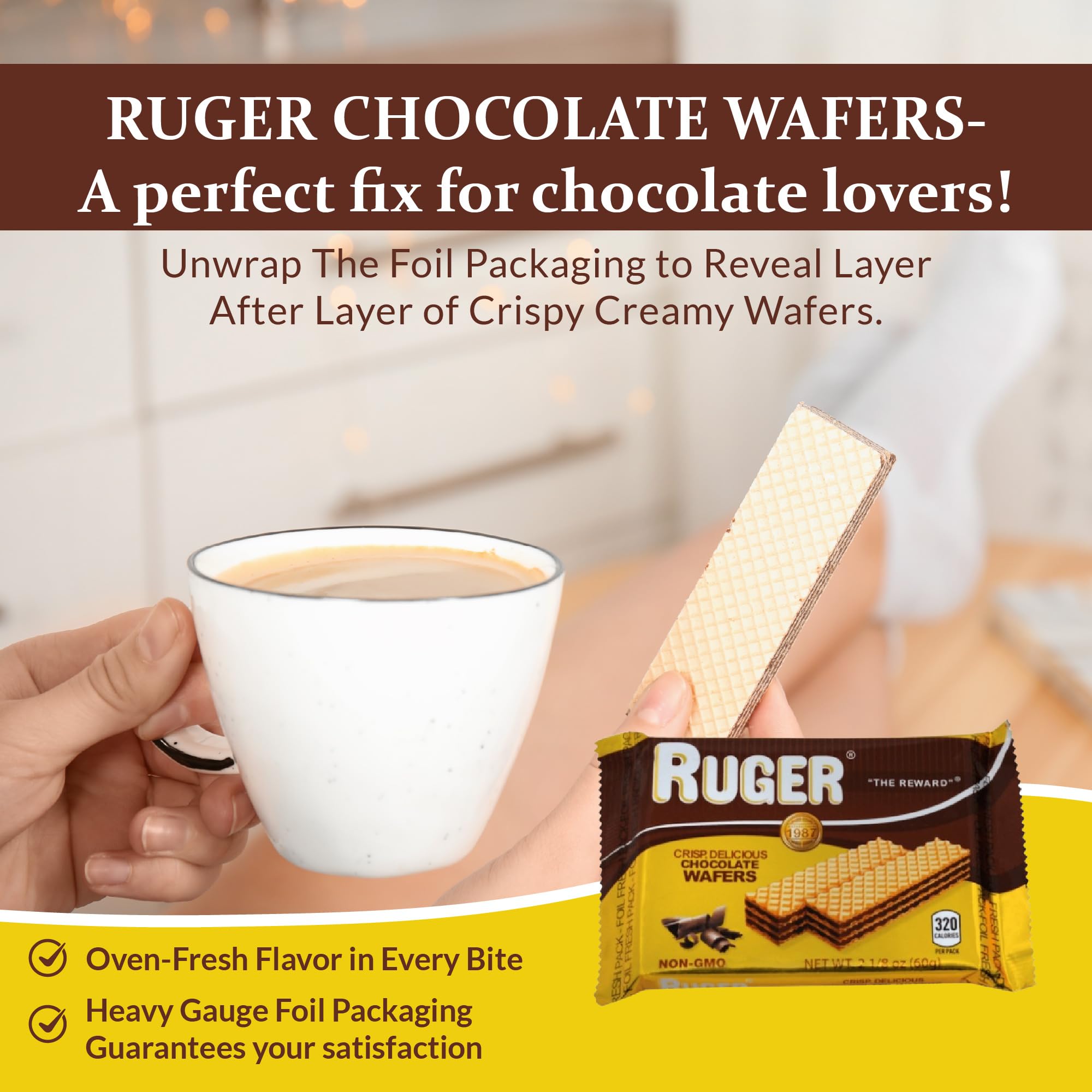RUGER single portion in foil wrapper demonstrating sealed freshness and easy portability