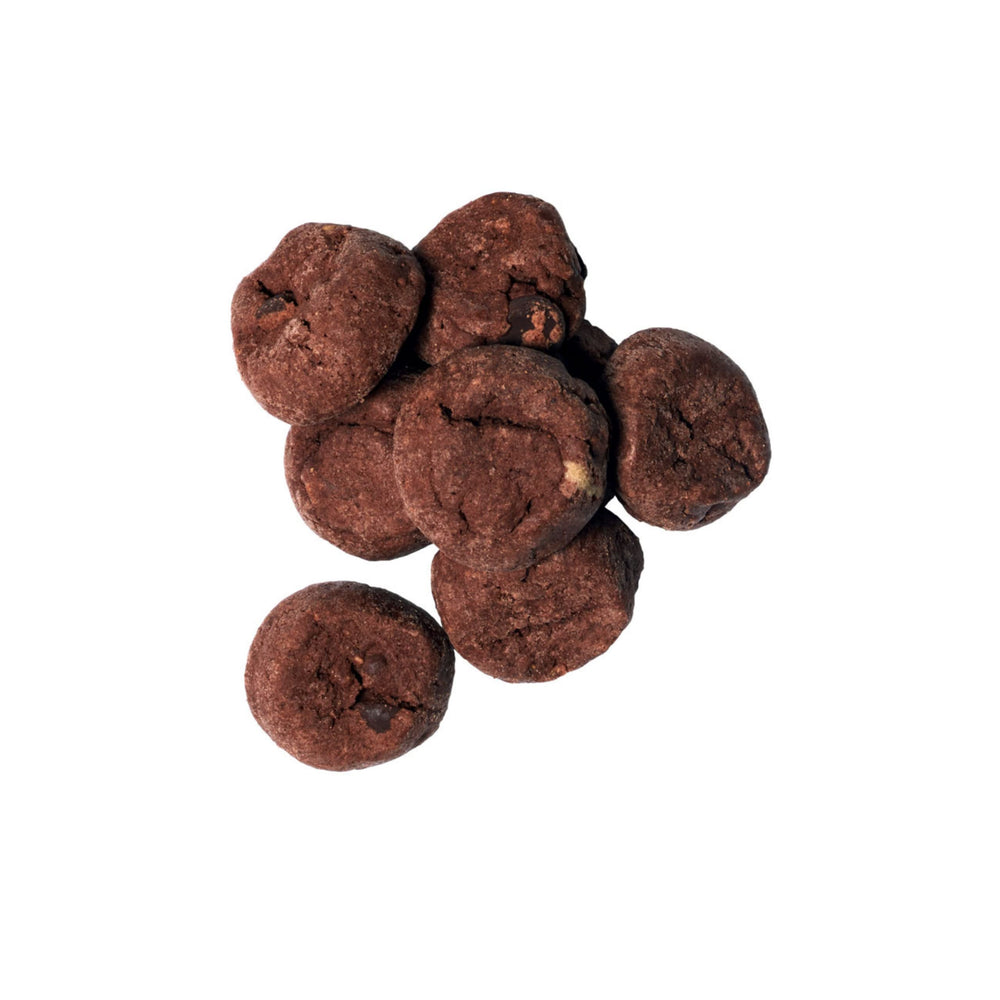 Rule Breaker brownie bite with key ingredients overhead showing clean-label benefit