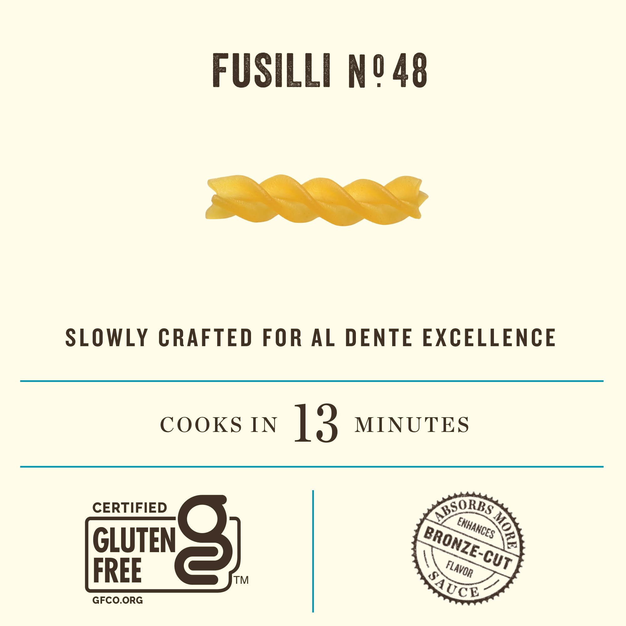 Cooked Rummo fusilli on a plate with sauce showing sauce-holding benefit