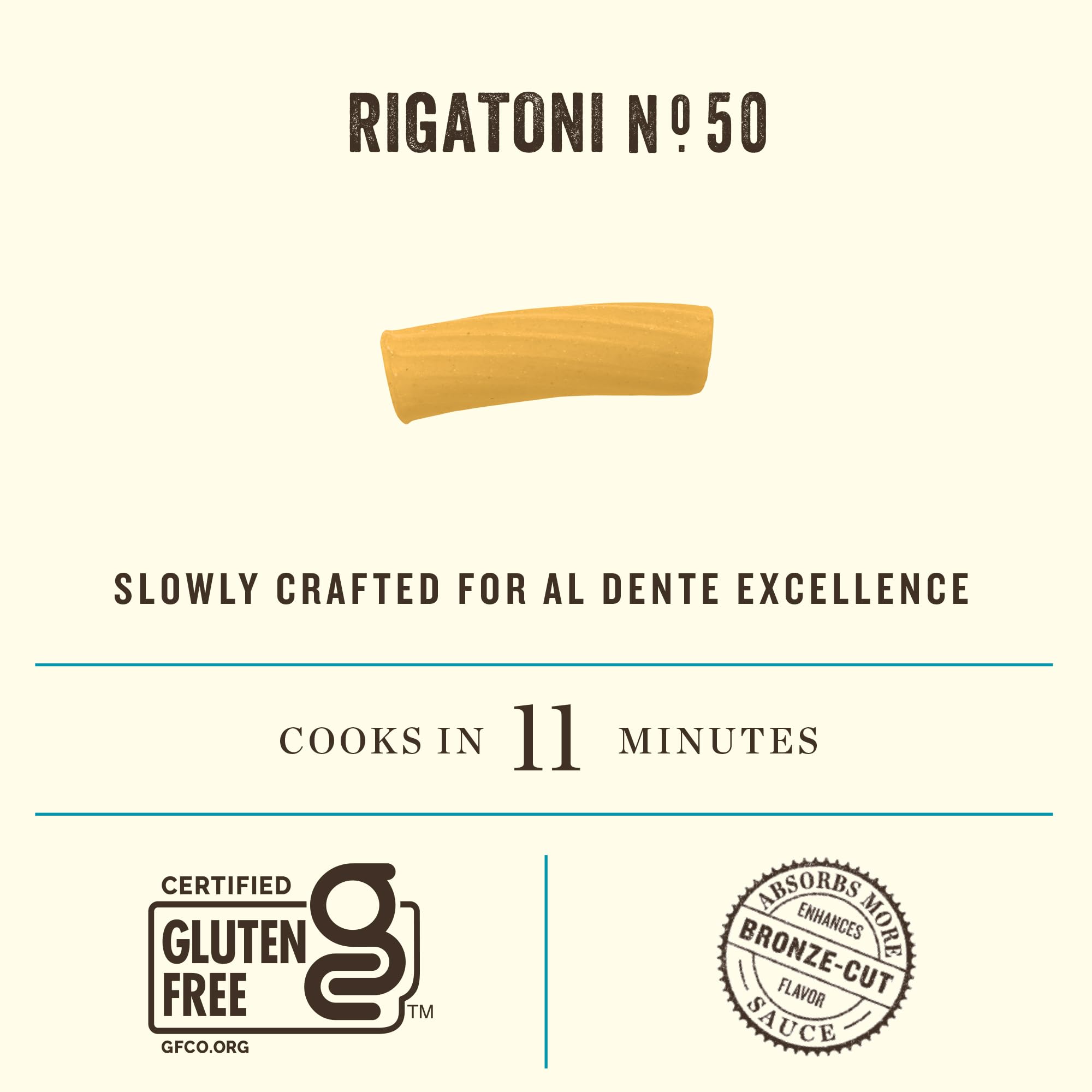 Rummo plated cooked rigatoni demonstrating firm texture and hearty serving