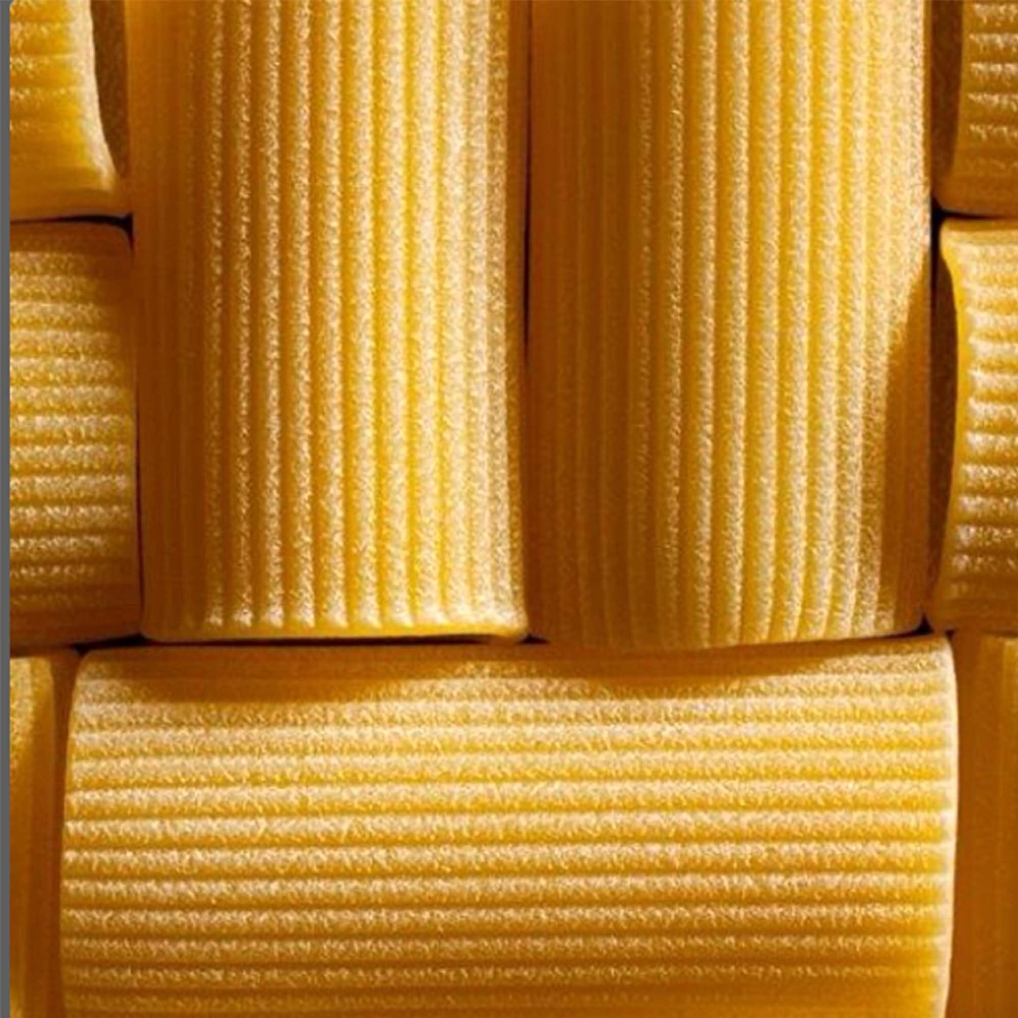 Rummo rigatoni with corn and rice ingredients highlighting gluten-free blend