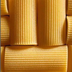 Rummo rigatoni with corn and rice ingredients highlighting gluten-free blend