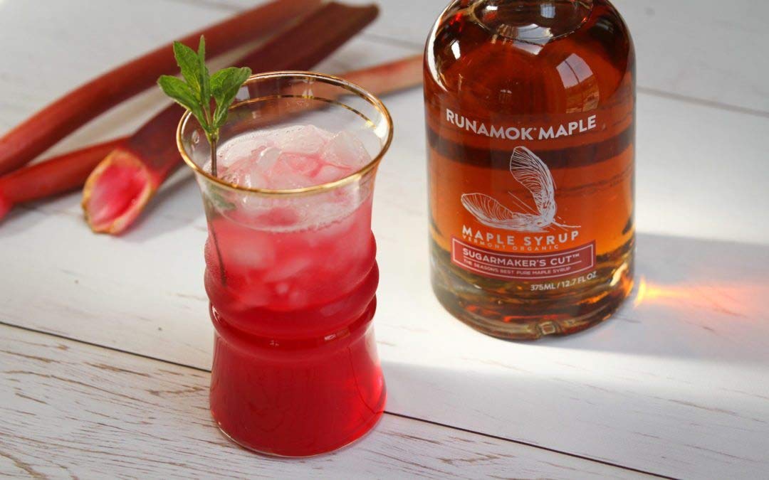 Runamok syrup used in cocktail glass with garnish showing mixology versatility
