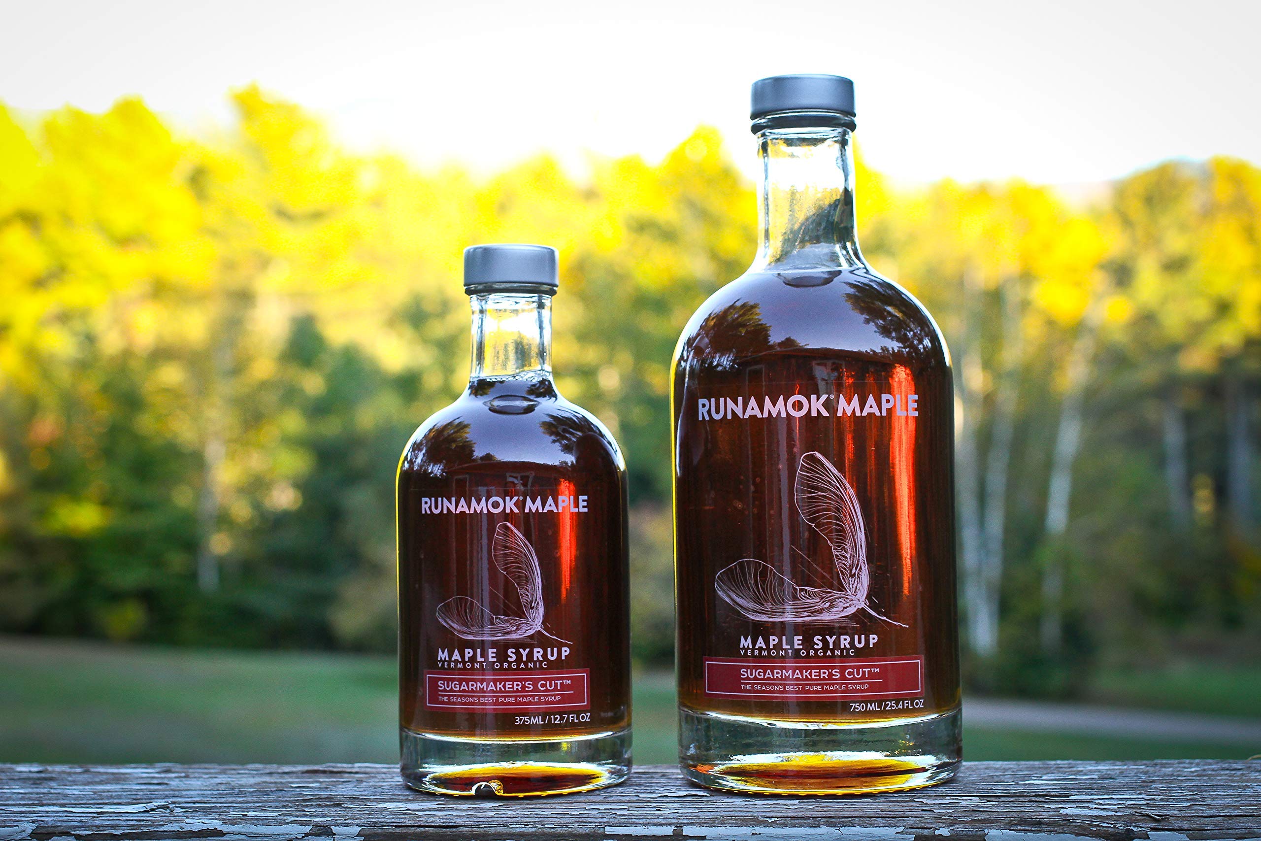 Runamok syrup pouring from bottle to show smooth viscosity and pouring control benefit