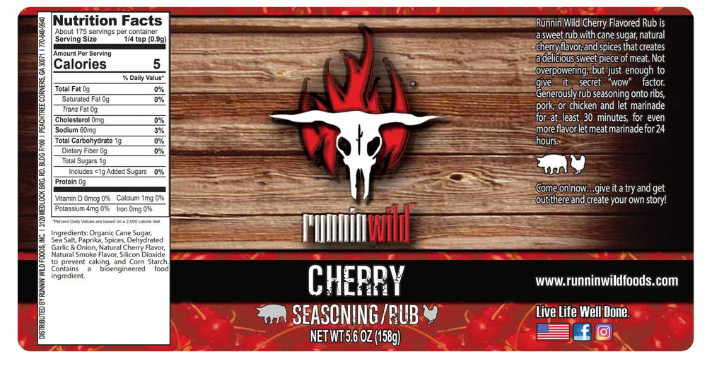 RunninWild cherry rub next to common objects to show 5.6 oz size