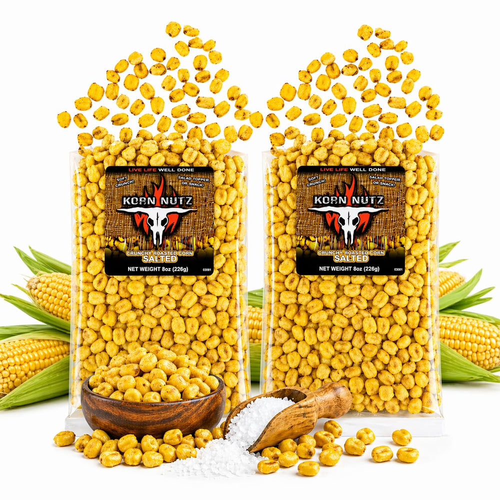 RunninWild front packaging showing Korn Nutz 1 lb and resealable bags for freshness