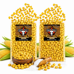 RunninWild front packaging showing Korn Nutz 1 lb and resealable bags for freshness