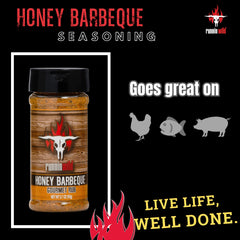 RunninWild rub sprinkled on pork ribs, adds sweet-smoky caramelized crust