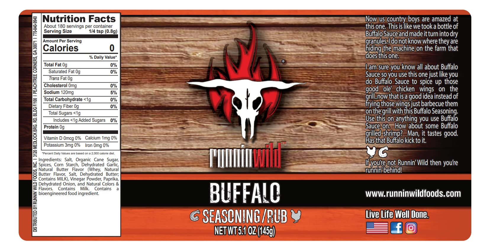 RunninWild seasoning featured on a game-day spread demonstrating crowd-pleasing flavor benefit
