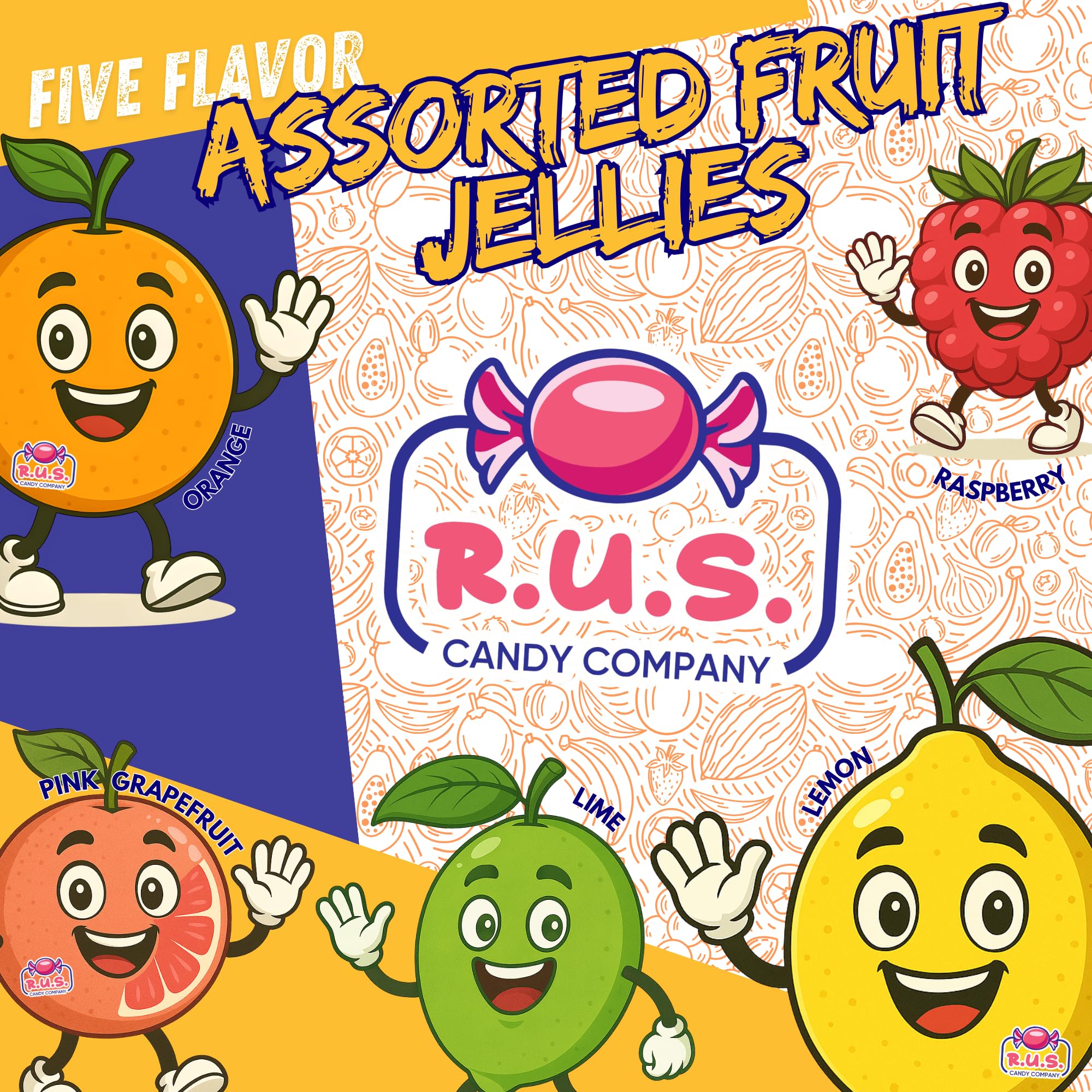 R.U.S. Candy resealable bulk bag open to show easy storage and portioning benefit