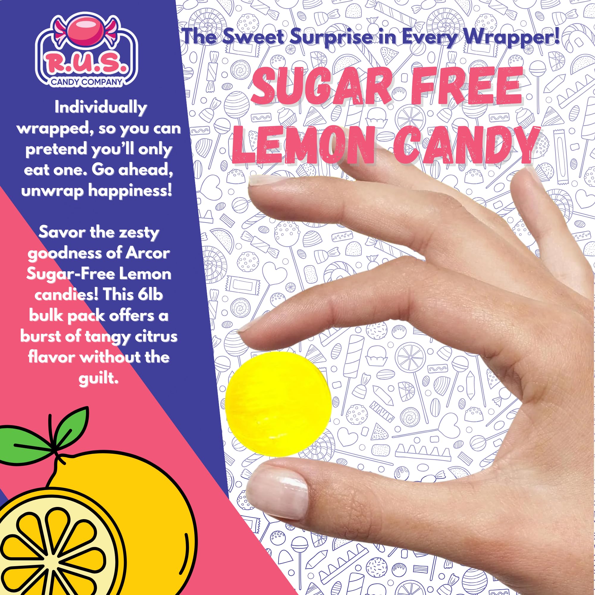 R.U.S. Candy displayed in bowl at party offering shareable, sugar-free option