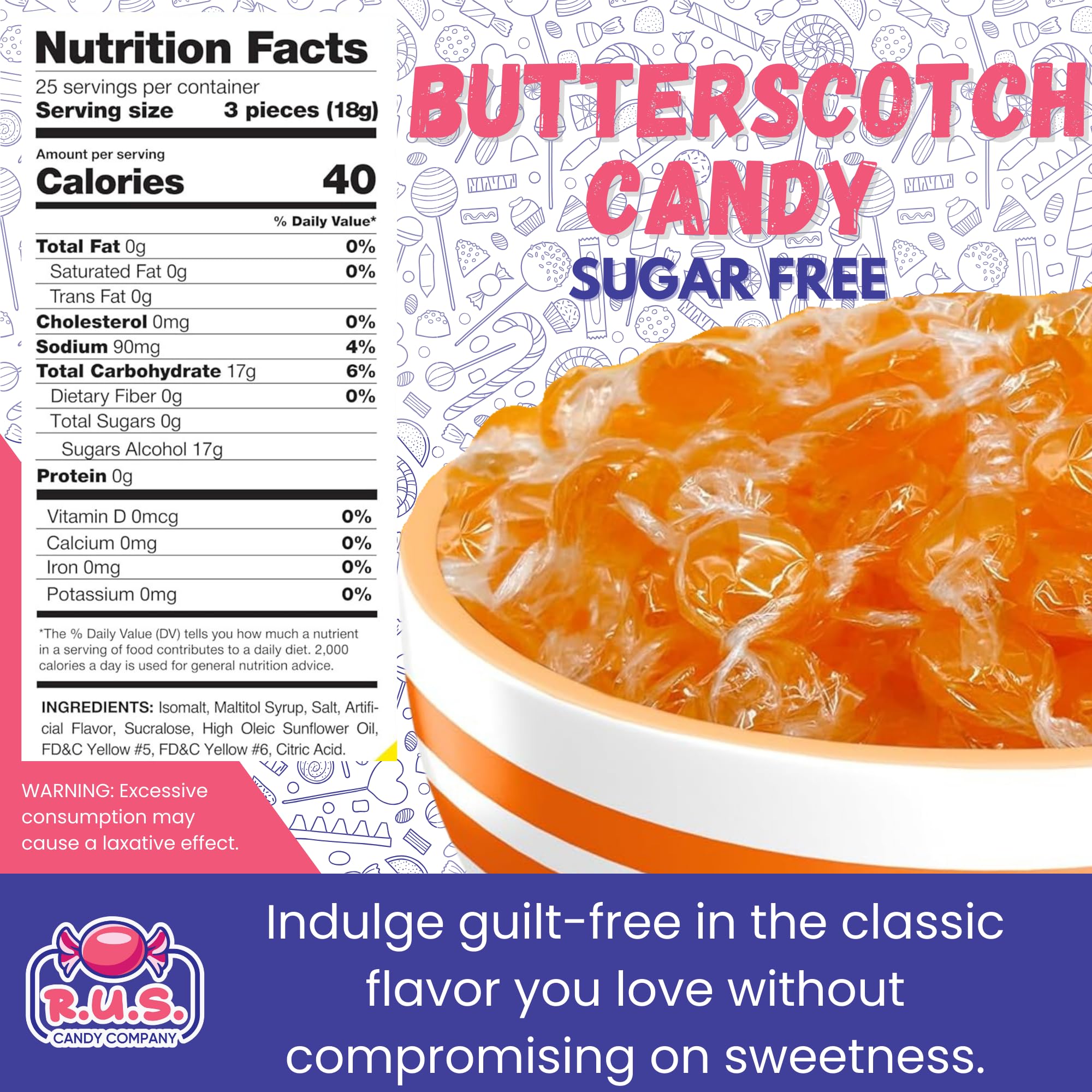 R.U.S. Candy close-up of candy edge showing smooth texture and consistent melt
