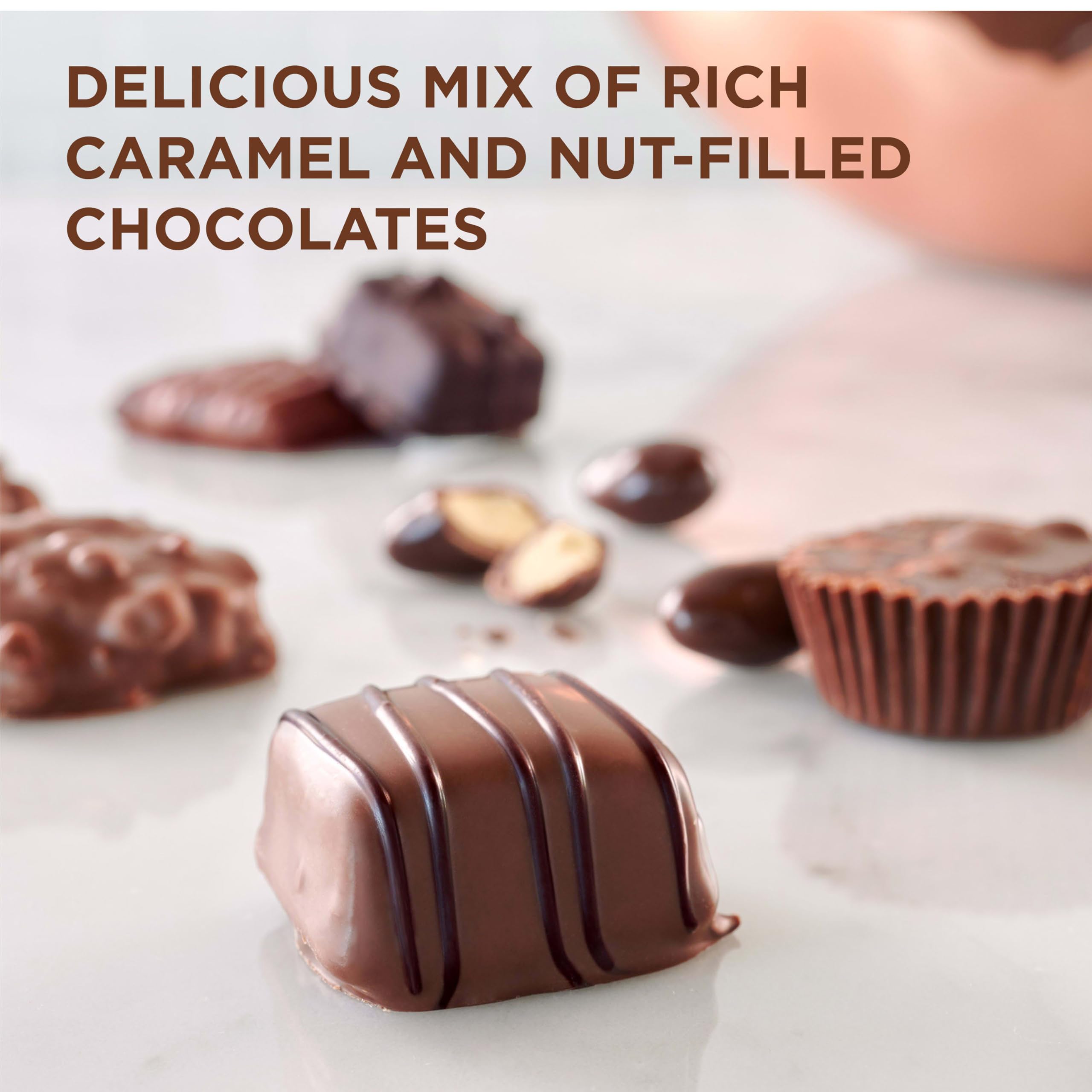 Russell Stover caramel close-up highlighting smooth center and indulgent texture
