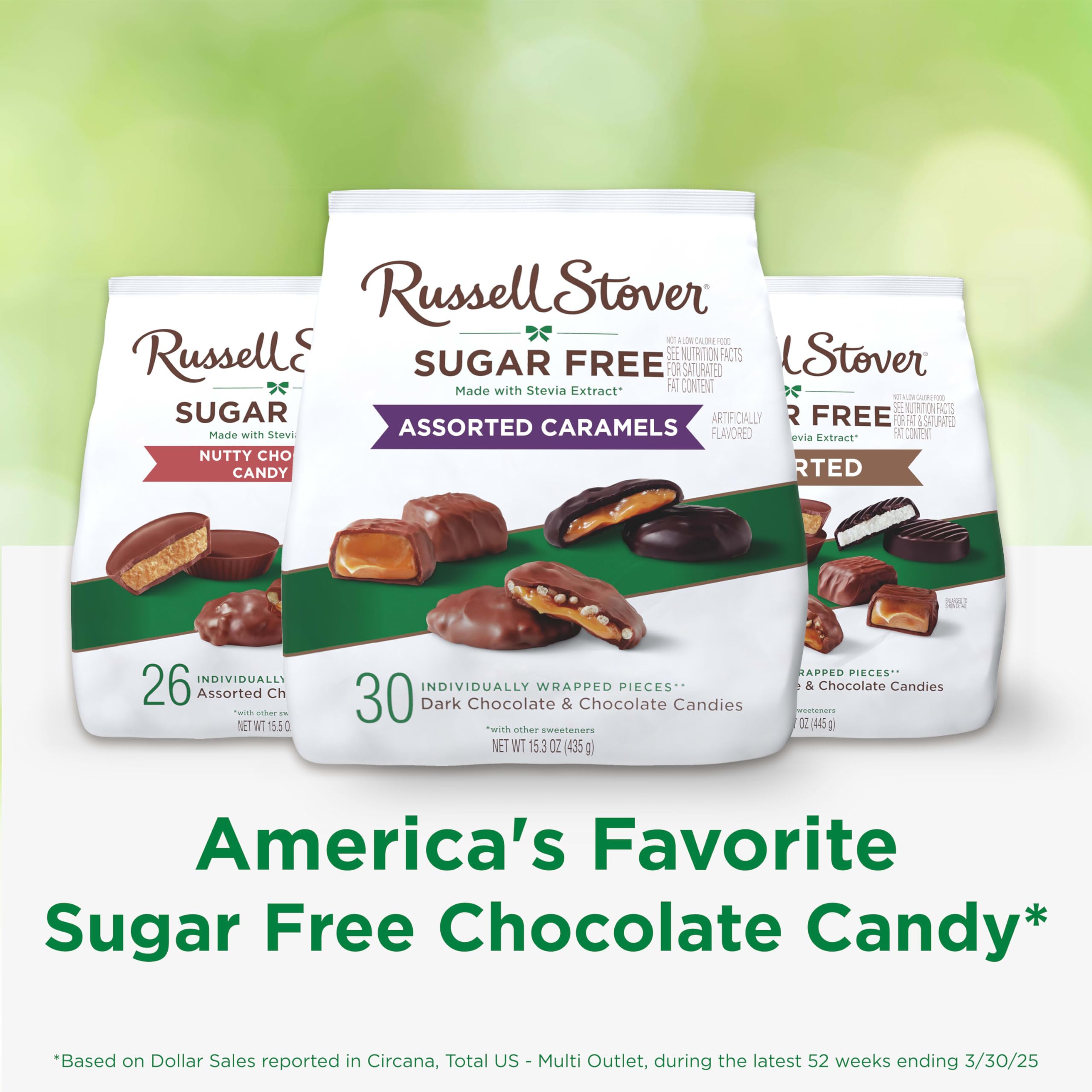 Russell Stover bag poured into a candy bowl showing social sharing and party presentation