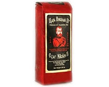 Russian Tea front packaging in red, elegant gift-ready presentation and visual appeal