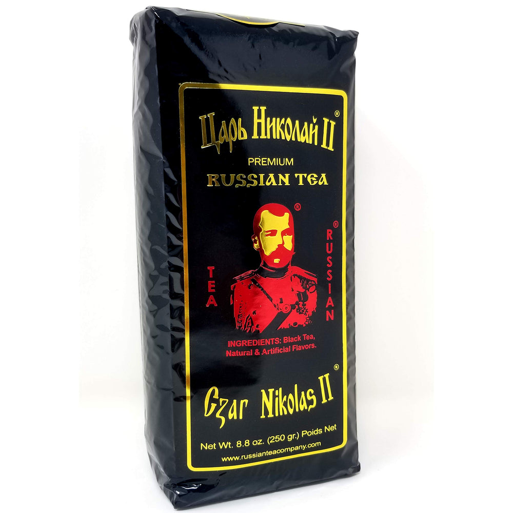 Russian Tea Tea Czar Nikolas II front tin showing premium packaging and freshness preservation