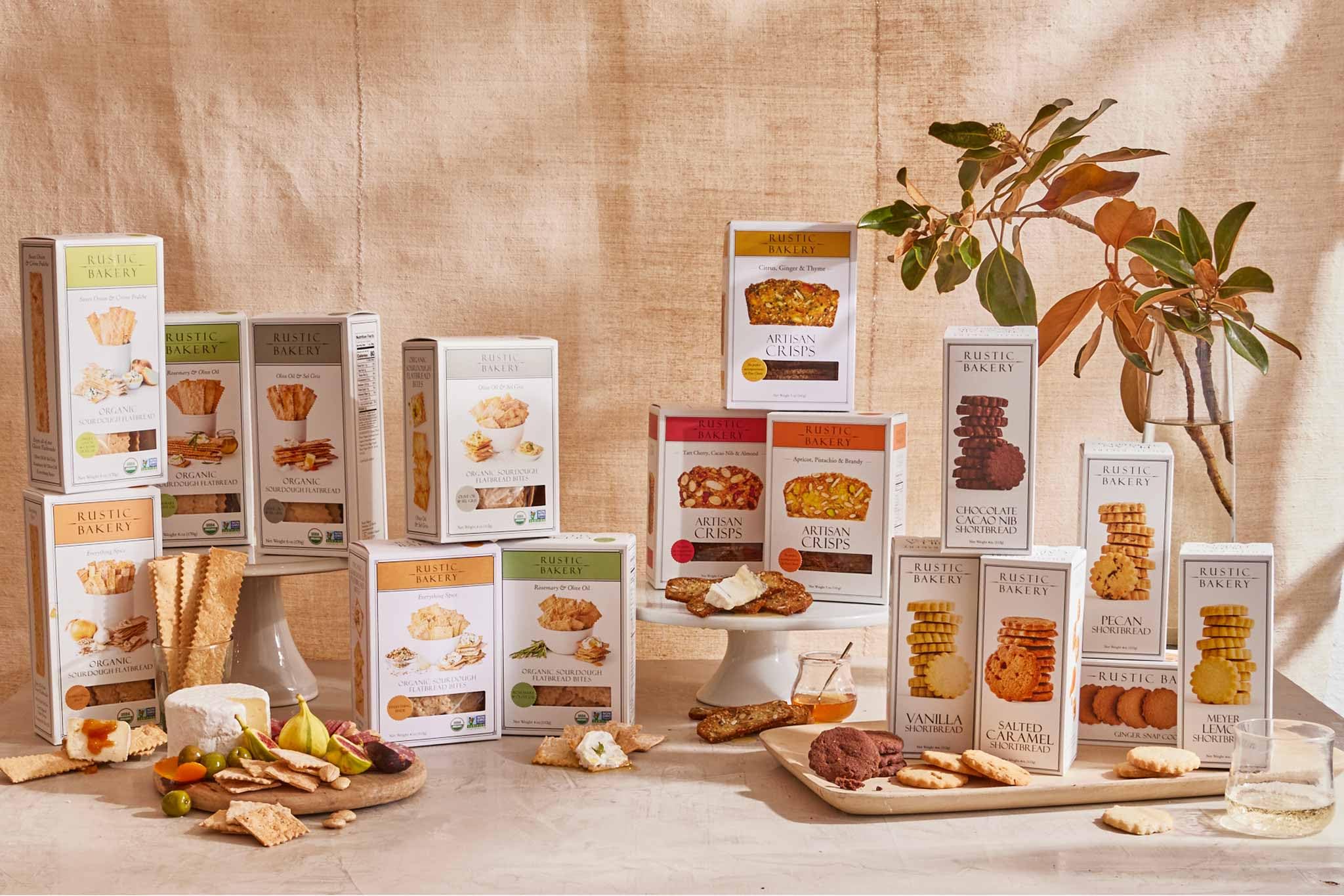 Rustic Bakery four 6oz bags arranged to show multipack value and gifting