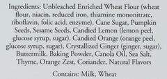 Rustic Bakery product label showing ingredients and brand for shopper confidence