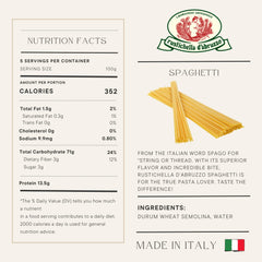 Rustichella d'Abruzzo raw spaghetti close-up highlighting textured bronze-die surface and better sauce cling