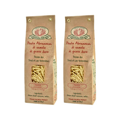 Rustichella d'Abruzzo front packaging showing 500g bag and authentic label benefit