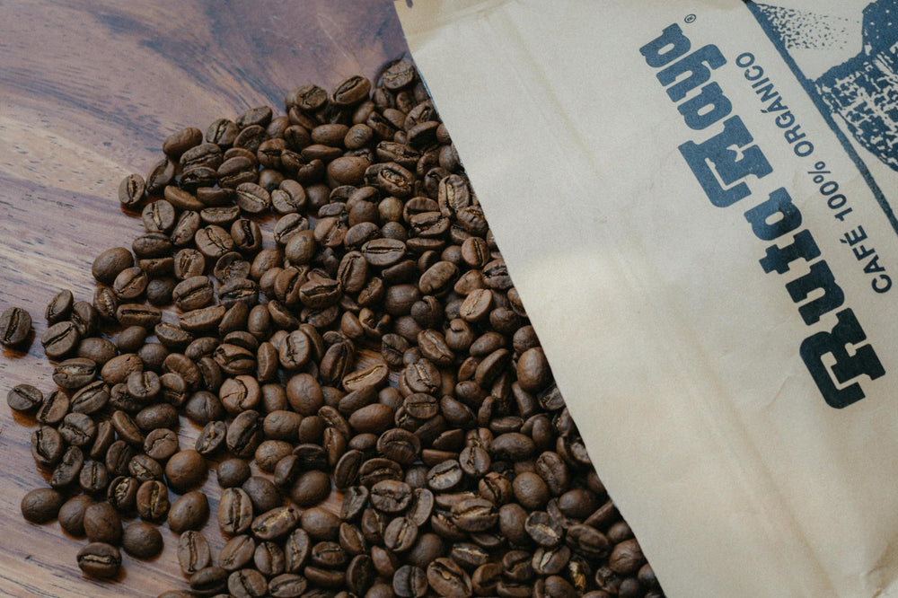 Ruta Maya brewed cup in pour-over setup demonstrating smooth chocolaty flavor