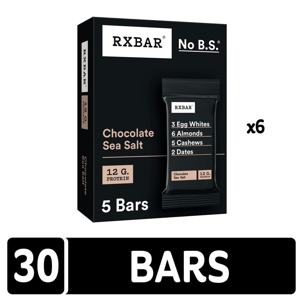Close-up of RXBAR bar texture revealing nuts and chocolate for satisfying bite